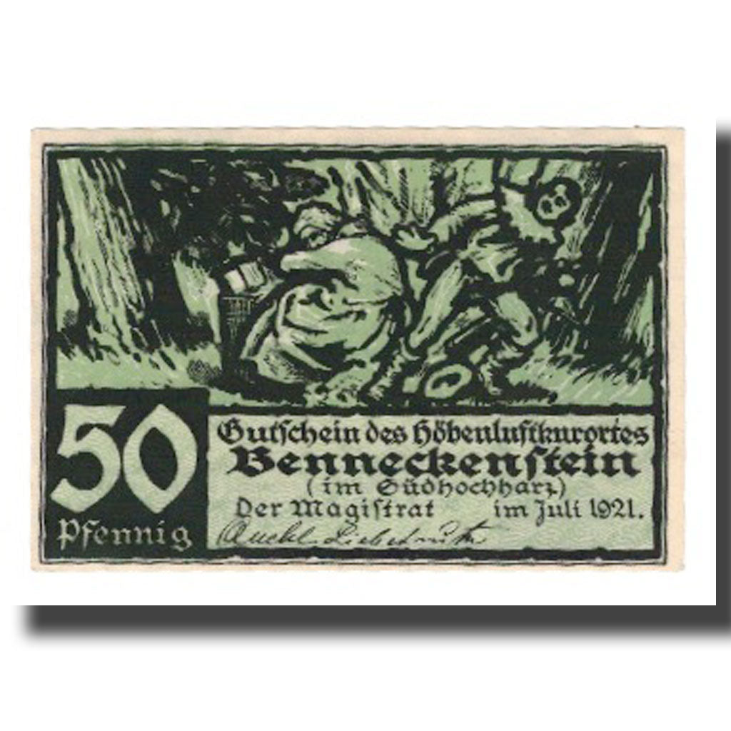 Banknote, Germany, Benneckenstein Stadt, 50 Pfennig, Texte 7, 1921, AU(55-58)