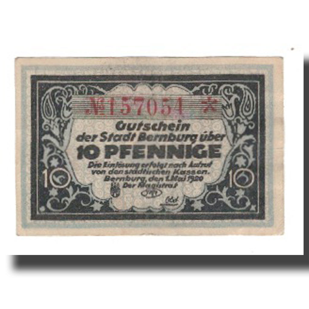 Billete, Alemania, Bernburg Stadt, 10 Pfennig, place, 1920, 1920-05-01, BC+