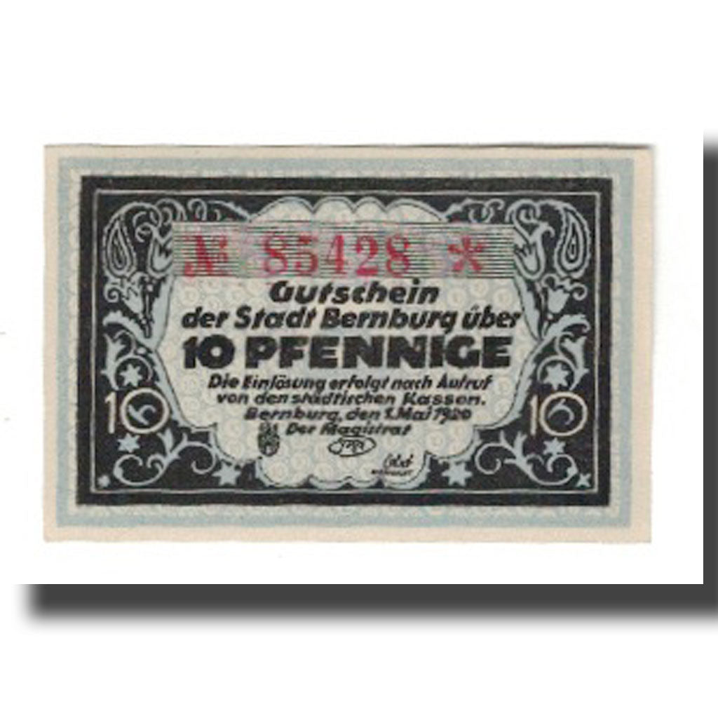 Banknote, Germany, Bernburg Stadt, 10 Pfennig, place 1, 1920, 1920-05-01