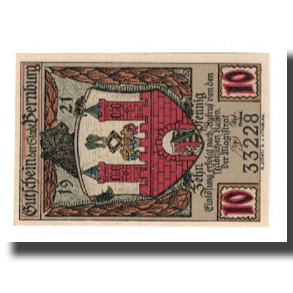 Billete, Alemania, Bernburg Stadt, 10 Pfennig, personnage, 1921, UNC, Mehl:95.1