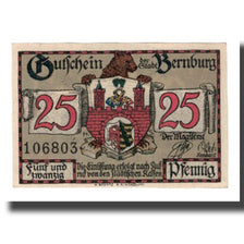 Banconote, Germania, Bernburg Stadt, 25 Pfennig, chateau 1, undated (1921), FDS