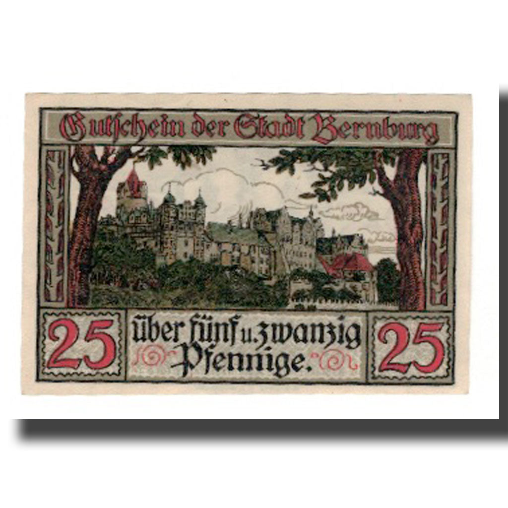 Banconote, Germania, Bernburg Stadt, 25 Pfennig, chateau 1, undated (1921), FDS