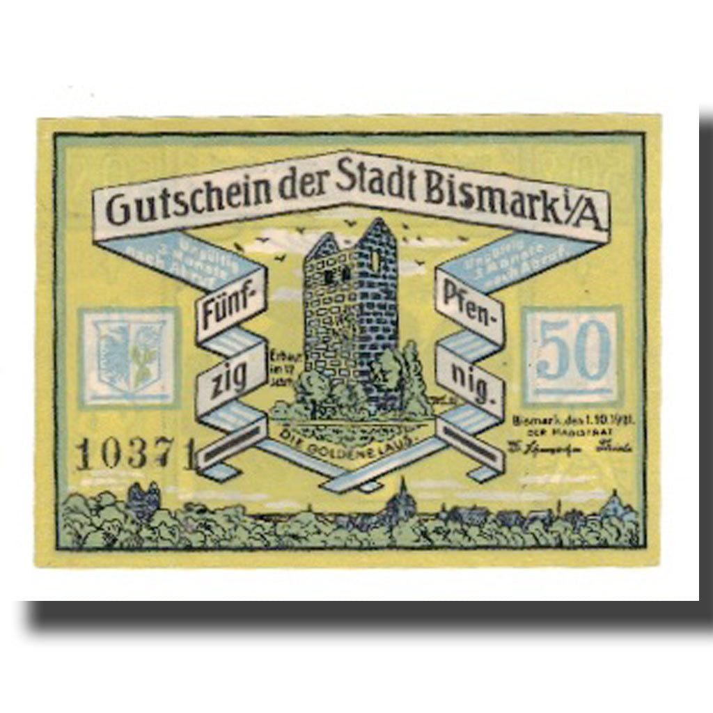 Biljet, Duitsland, Bismark Stadt, 50 Pfennig, personnage, 1921, 1921-10-01