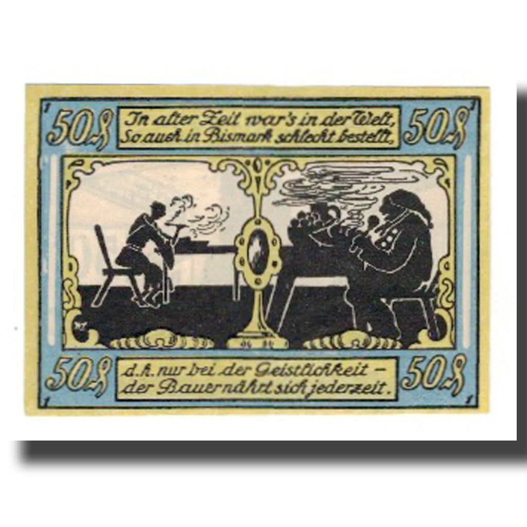 Banknote, Germany, Bismark Stadt, 50 Pfennig, personnage 2, 1921, 1921-10-01