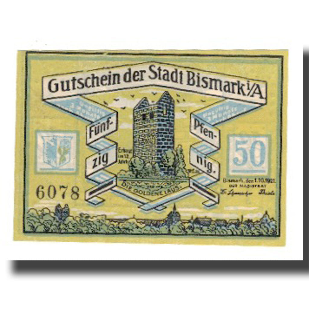 Billete, Alemania, Bismark Stadt, 50 Pfennig, animal, 1921, 1921-10-01, UNC