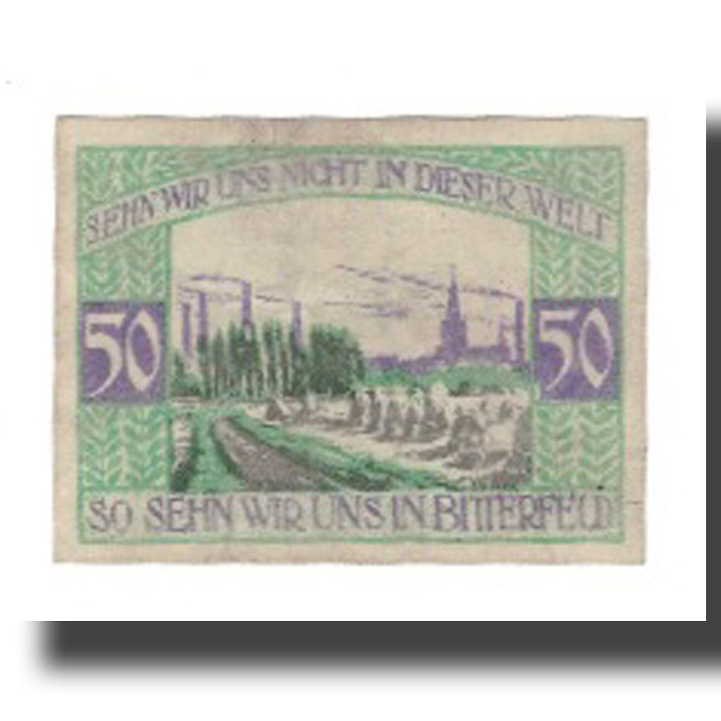 Banknot, Niemcy, Bitterfeld Kreis, 50 Pfennig, paysage 3, 1920, 1920-07-06