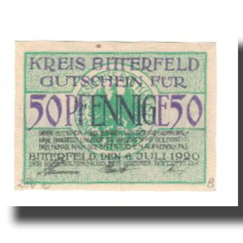 Banknote, Germany, Bitterfeld Kreis, 50 Pfennig, paysage 4, 1920, 1920-07-06