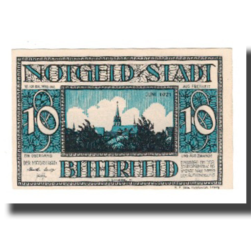 Banknote, Germany, Bitterfeld Stadt, 10 Pfennig, Batiment, 1921, UNC(65-70)