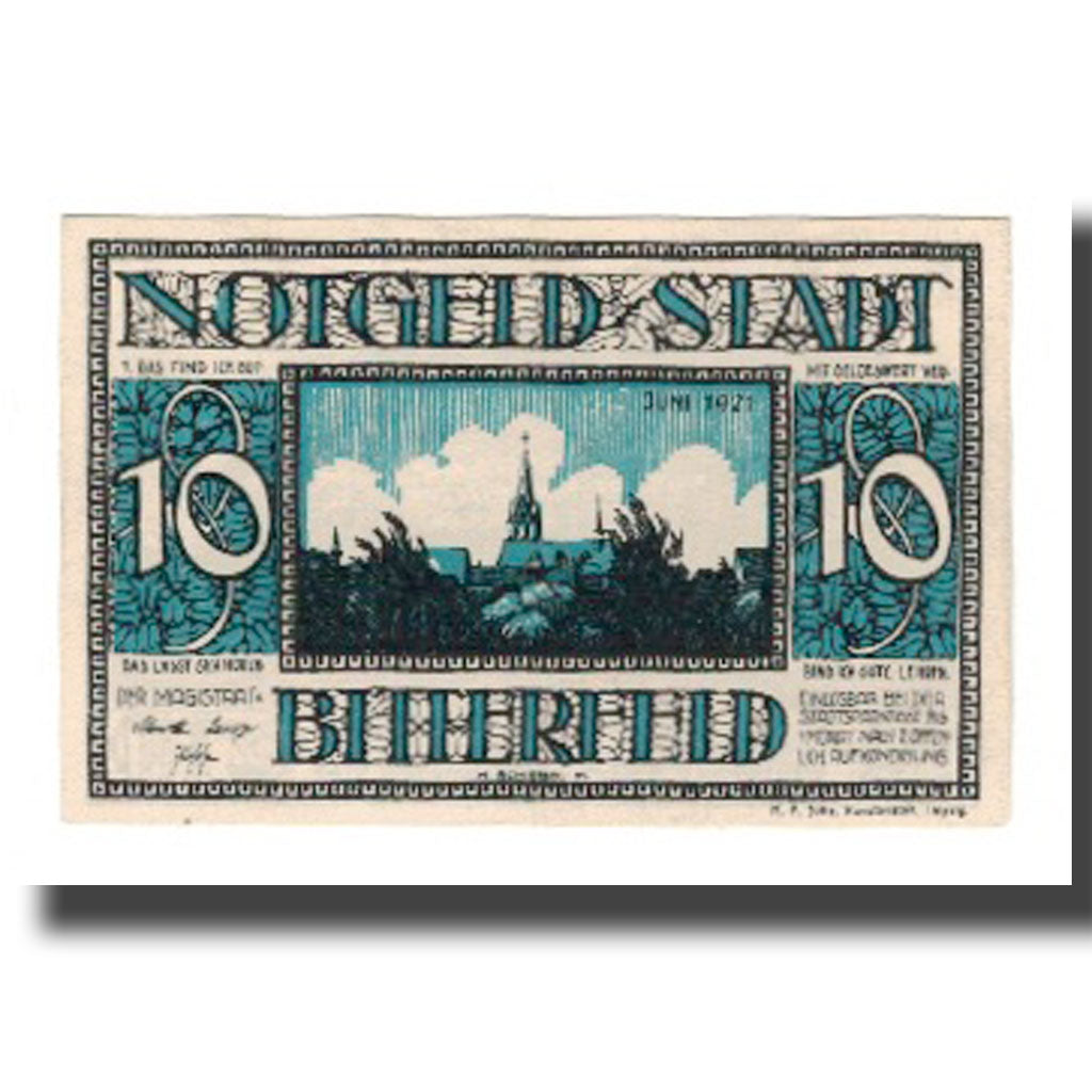 Banknote, Germany, Bitterfeld Stadt, 10 Pfennig, batiment 2, 1921, UNC(65-70)