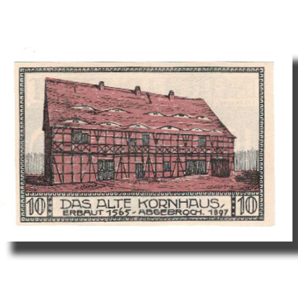 Billete, Alemania, Bitterfeld Stadt, 10 Pfennig, Batiment 6, 1921, UNC