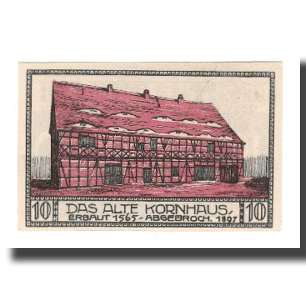 Biljet, Duitsland, Bitterfeld Stadt, 10 Pfennig, batiment 7, 1921, NIEUW