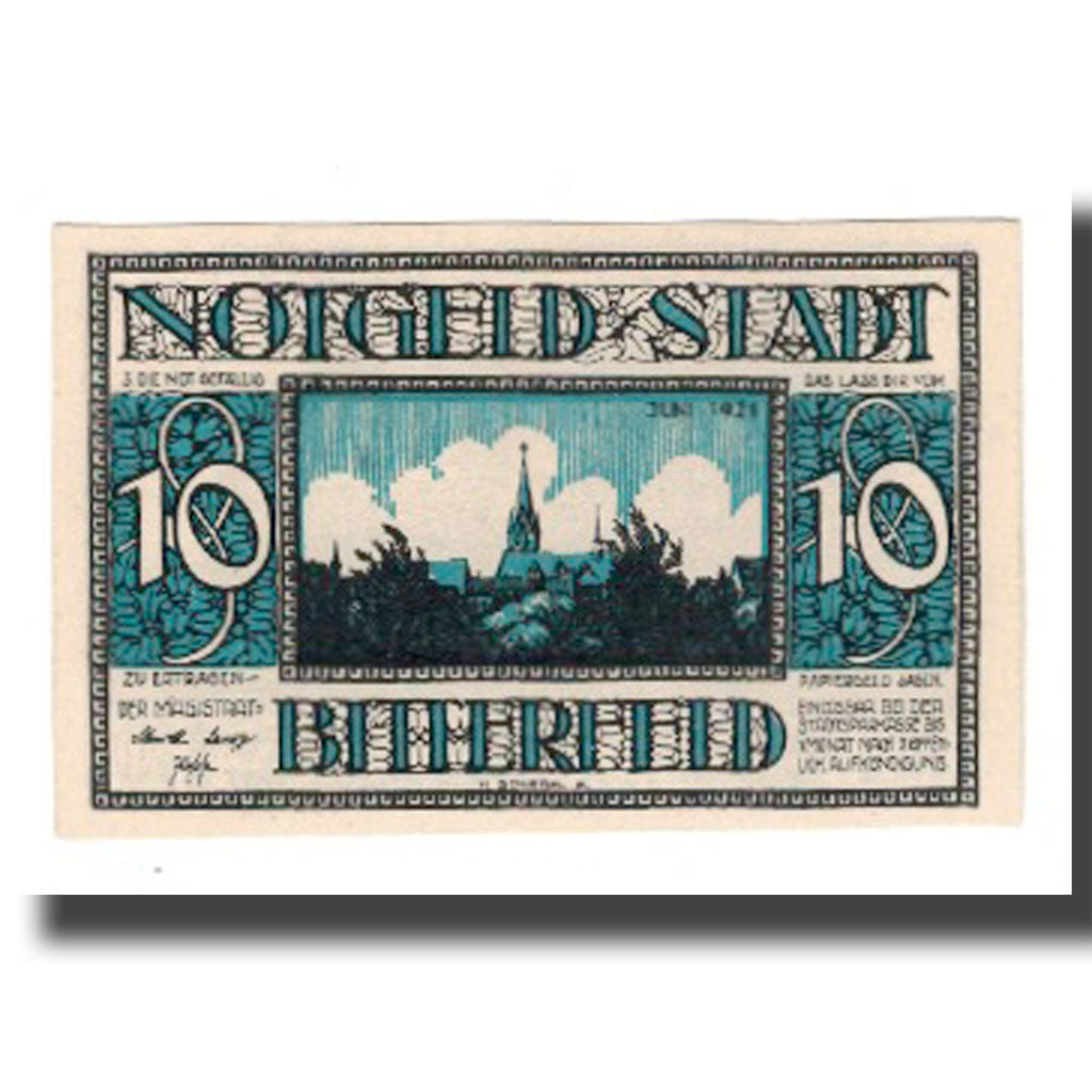 Banknote, Germany, Bitterfeld Stadt, 10 Pfennig, Batiment 8, 1921, UNC(65-70)