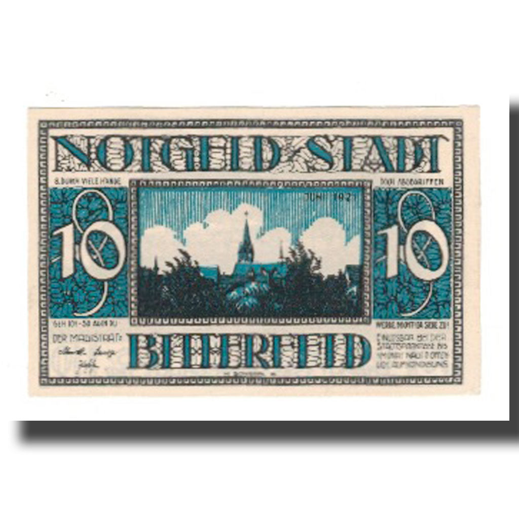 Banknote, Germany, Bitterfeld Stadt, 10 Pfennig, Batiment 9, 1921, UNC(65-70)