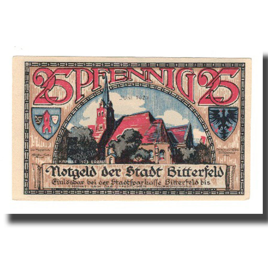 Banknote, Germany, Bitterfeld Stadt, 25 Pfennig, eglise 2, 1921, UNC(65-70)