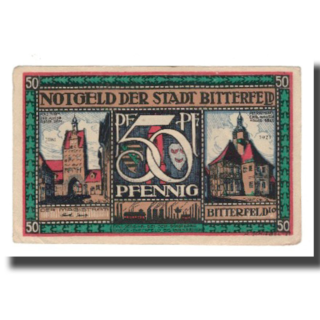 Geldschein, Deutschland, Bitterfeld Stadt, 50 Pfennig, ville 1, 1921, VZ