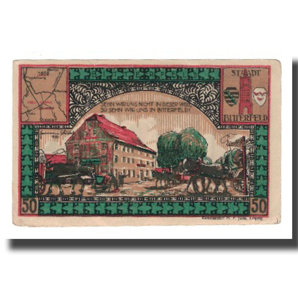 Geldschein, Deutschland, Bitterfeld Stadt, 50 Pfennig, ville 1, 1921, VZ