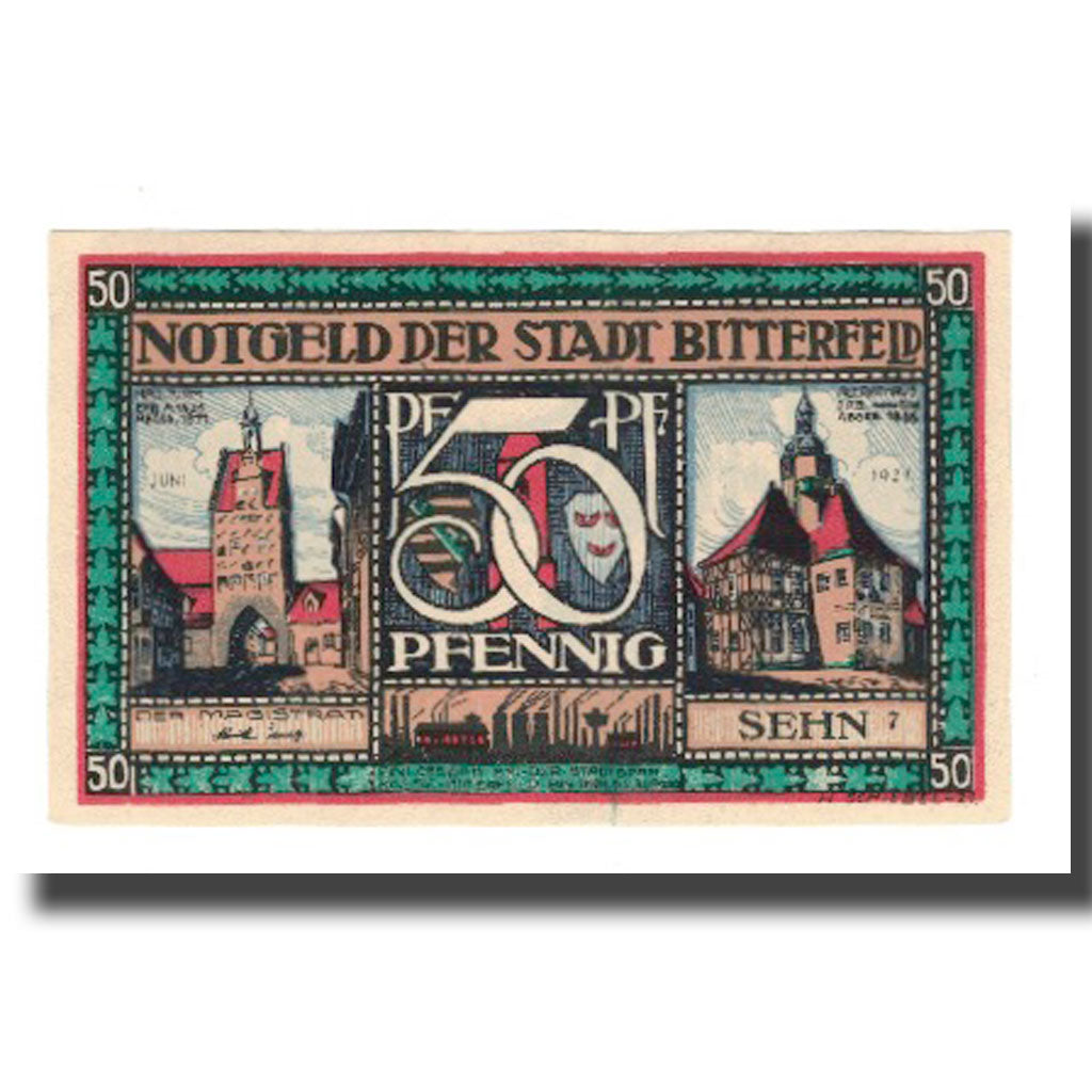 Banknote, Germany, Bitterfeld Stadt, 50 Pfennig, personnage 4, 1921, AU(55-58)