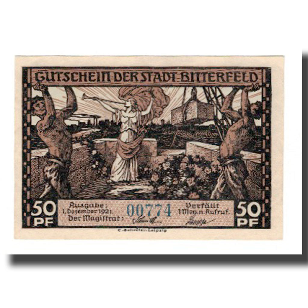 Banknote, Germany, Bitterfeld Stadt, 50 Pfennig, mineurs 1, 1921, 1921-12-01