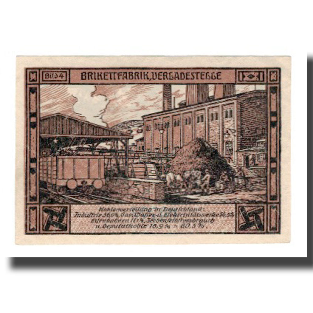 Biljet, Duitsland, Bitterfeld Stadt, 50 Pfennig, Usine 1, 1921, 1921-12-01, SUP