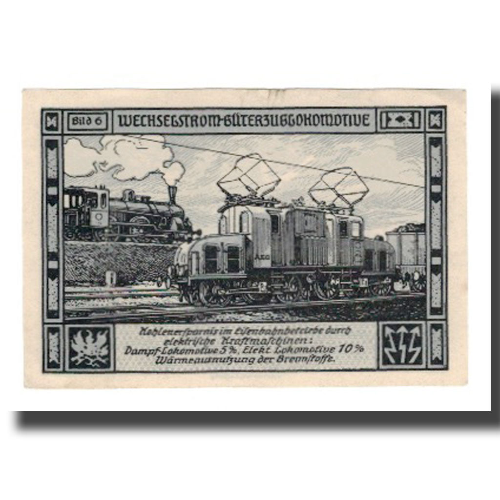 Banknote, Germany, Bitterfeld Stadt, 75 Pfennig, Trains, 1921, 1921-12-01