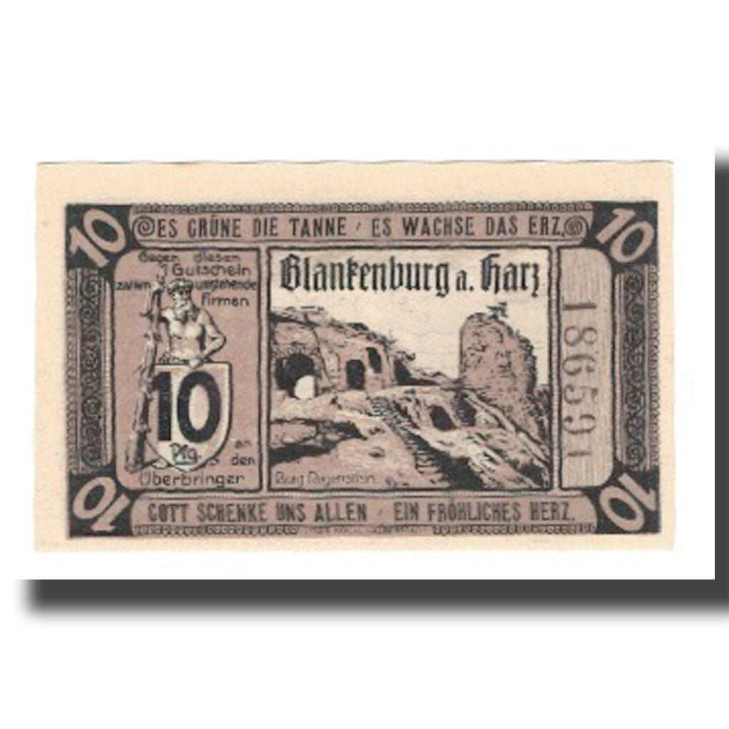 Banknote, Germany, Blankenburg am Harz, Blankenburger Kreisblatt zusammen mit 13
