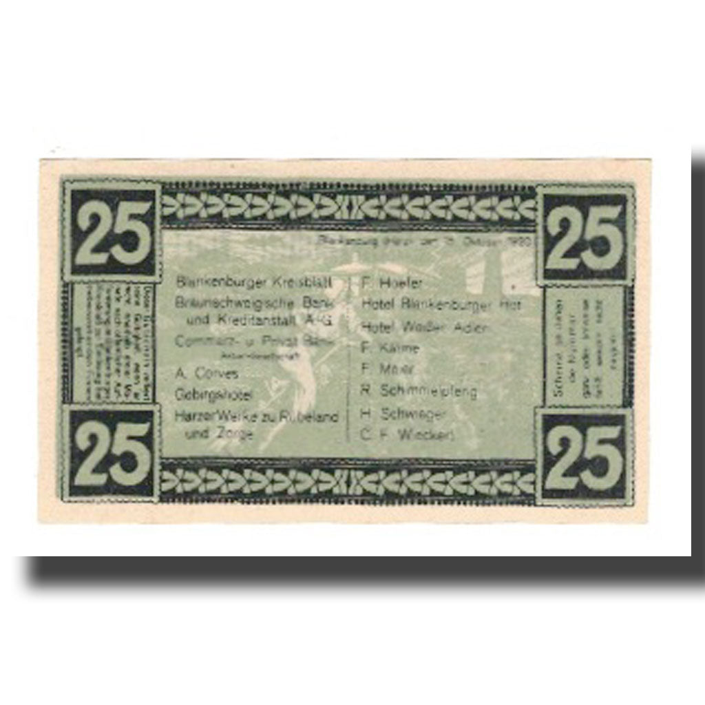 Banknote, Germany, Blankenburg am Harz, Blankenburger Kreisblatt zusammen mit 13