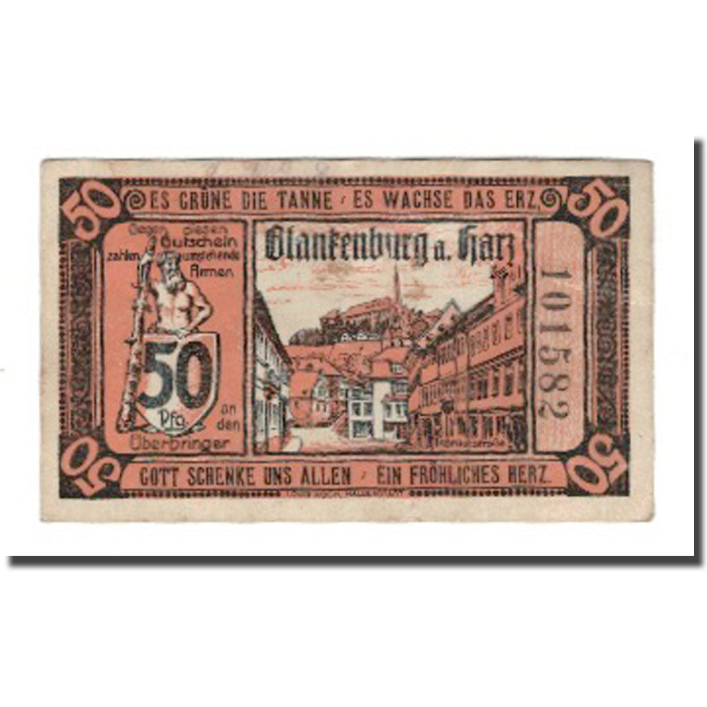 Geldschein, Deutschland, Blankenburg am Harz, Blankenburger Kreisblatt zusammen