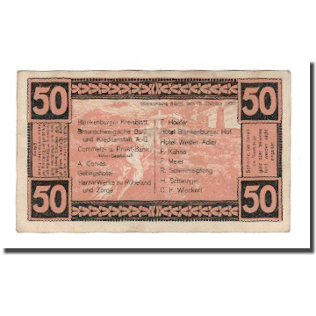 Geldschein, Deutschland, Blankenburg am Harz, Blankenburger Kreisblatt zusammen