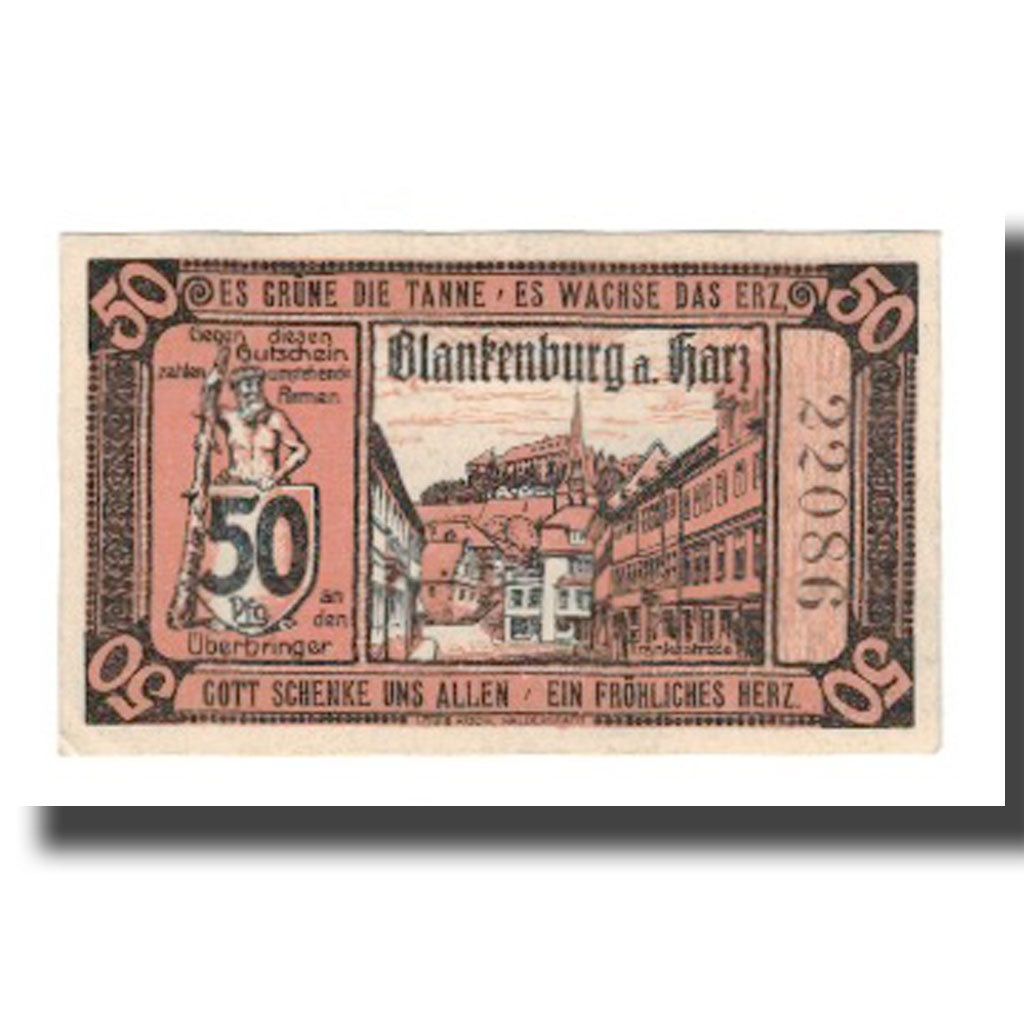 Banknot, Niemcy, Blankenburg am Harz, Blankenburger Kreisblatt zusammen mit 13