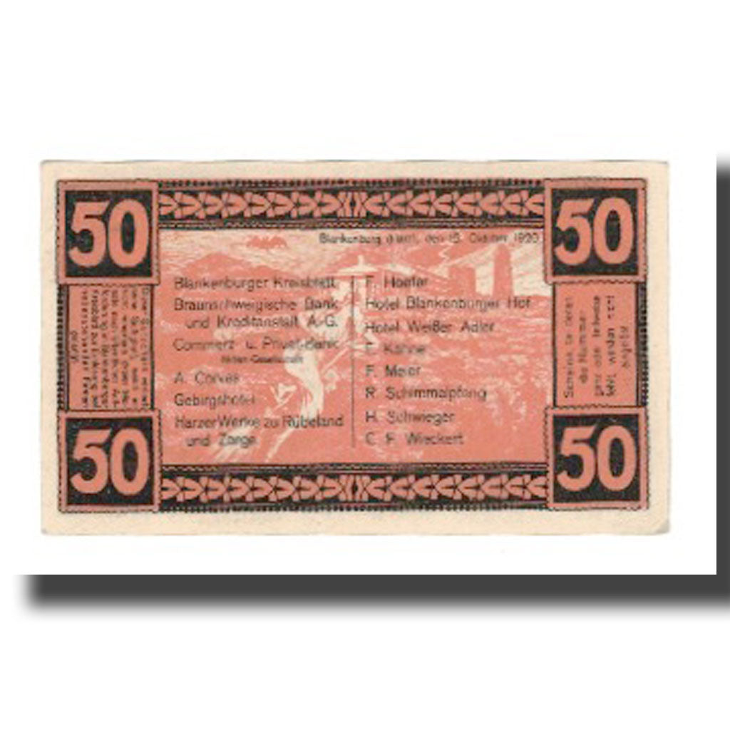 Banknot, Niemcy, Blankenburg am Harz, Blankenburger Kreisblatt zusammen mit 13