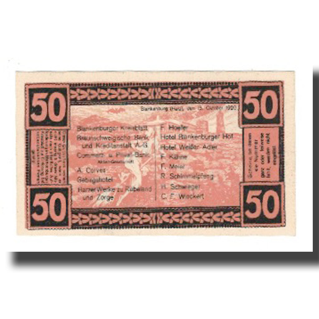 Banknote, Germany, Blankenburg am Harz, Blankenburger Kreisblatt zusammen mit 13