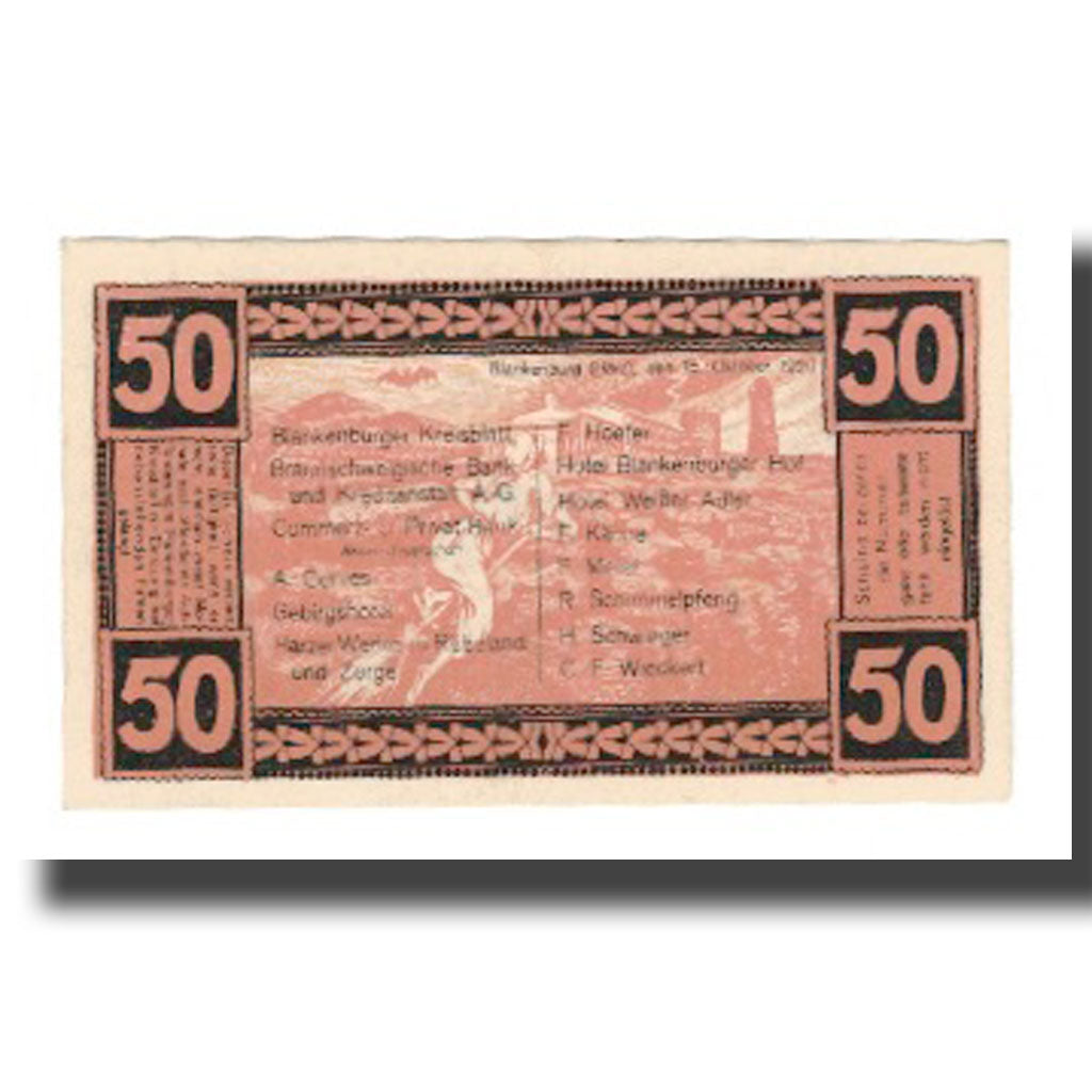 Banconote, Germania, Blankenburg am Harz, Blankenburger Kreisblatt zusammen mit