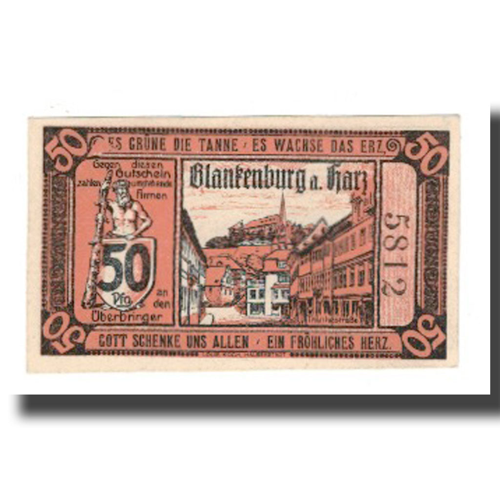 Geldschein, Deutschland, Blankenburg am Harz, Blankenburger Kreisblatt zusammen