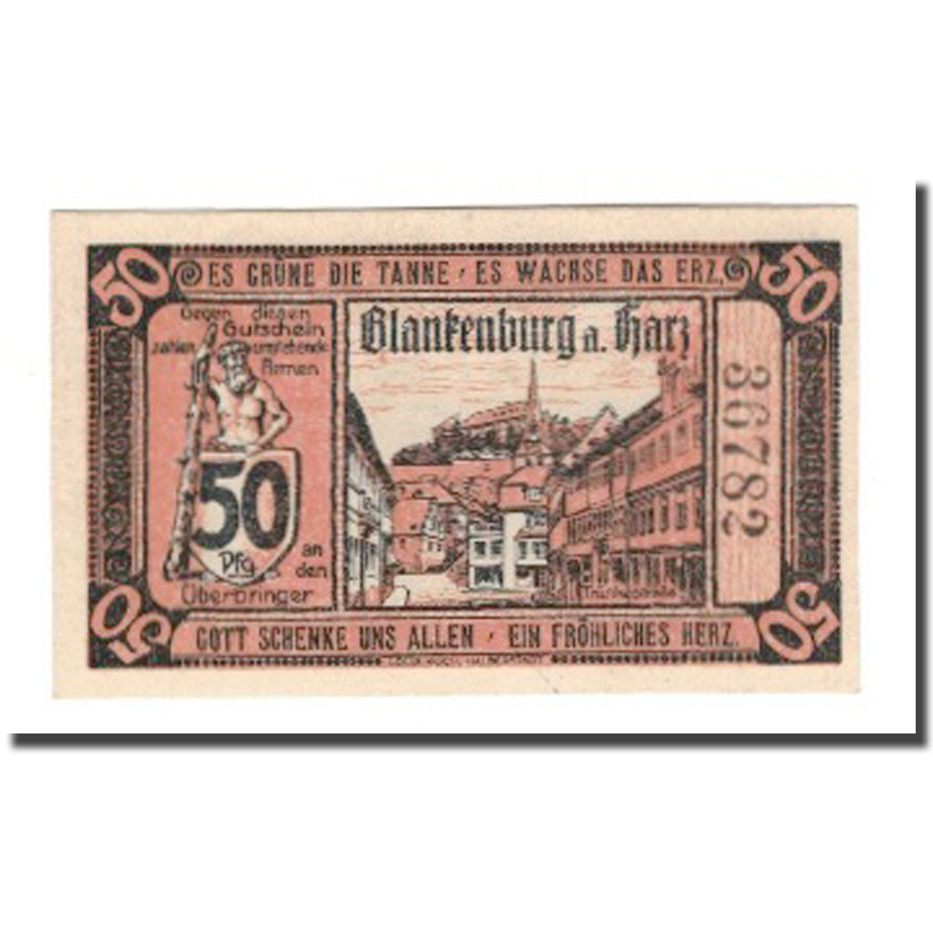 Banknote, Germany, Blankenburg am Harz, Blankenburger Kreisblatt zusammen mit 13