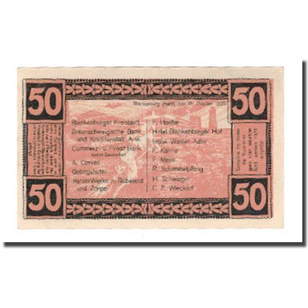 Banknote, Germany, Blankenburg am Harz, Blankenburger Kreisblatt zusammen mit 13