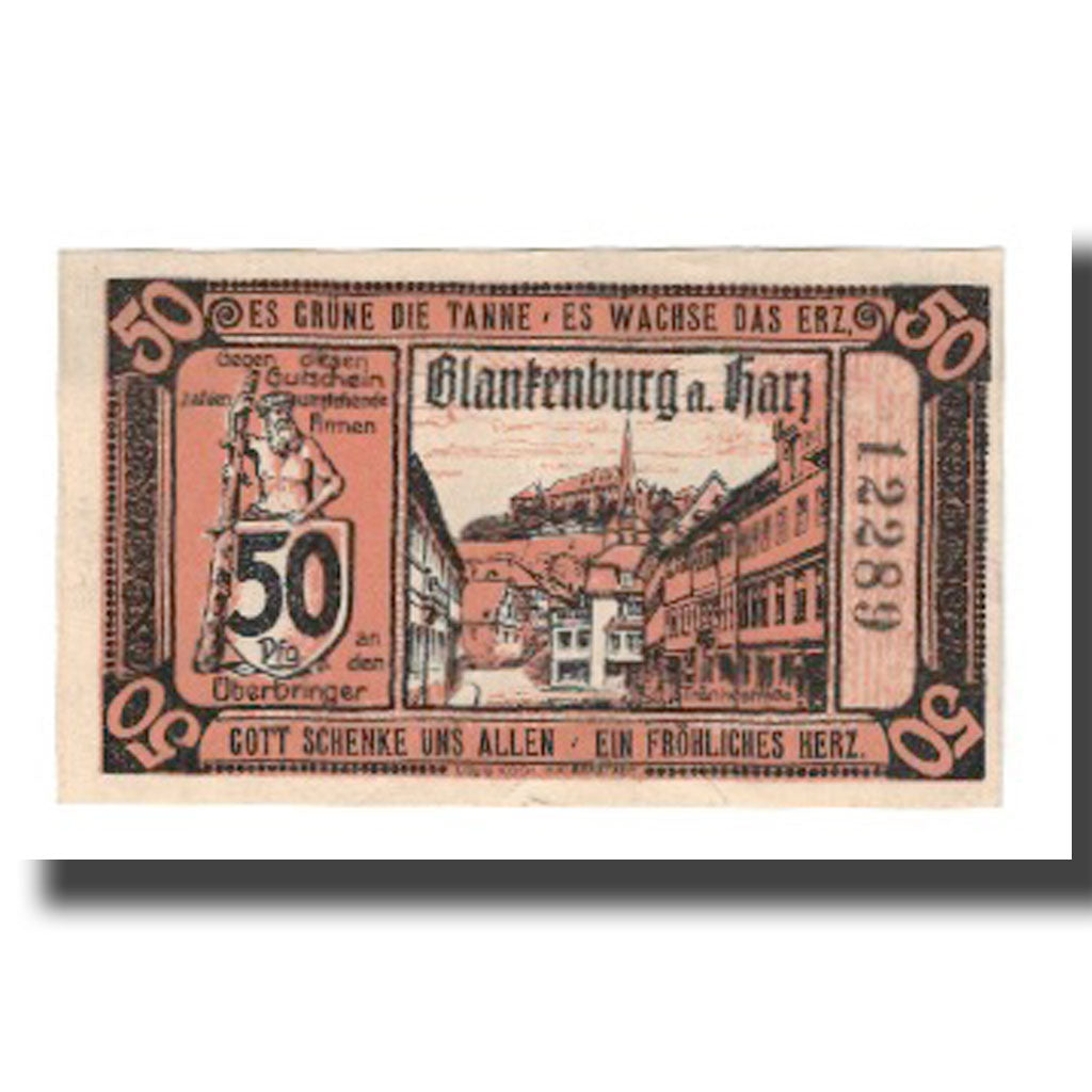 Banconote, Germania, Blankenburg am Harz, Blankenburger Kreisblatt zusammen mit