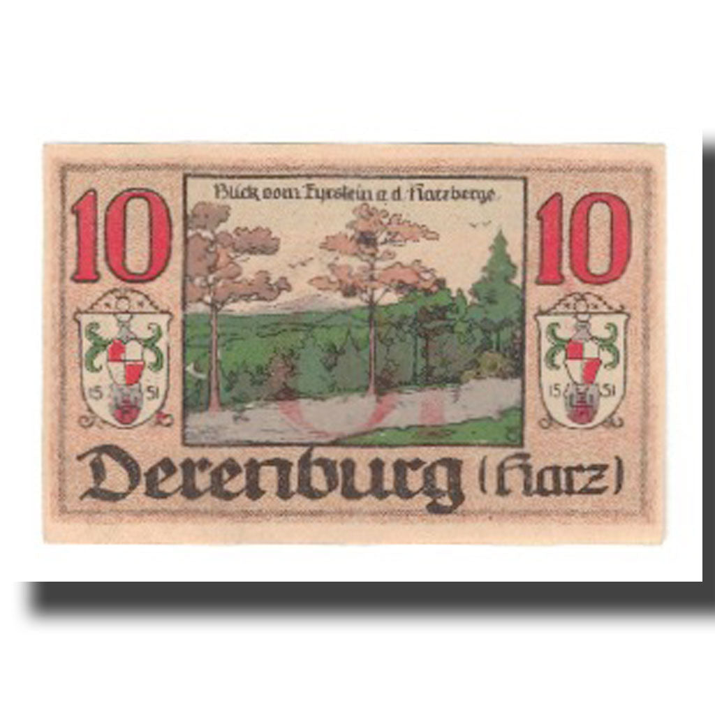 Geldschein, Deutschland, Derenburg Stadt, 10 Pfennig, paysage, 1920, 1920-12-20