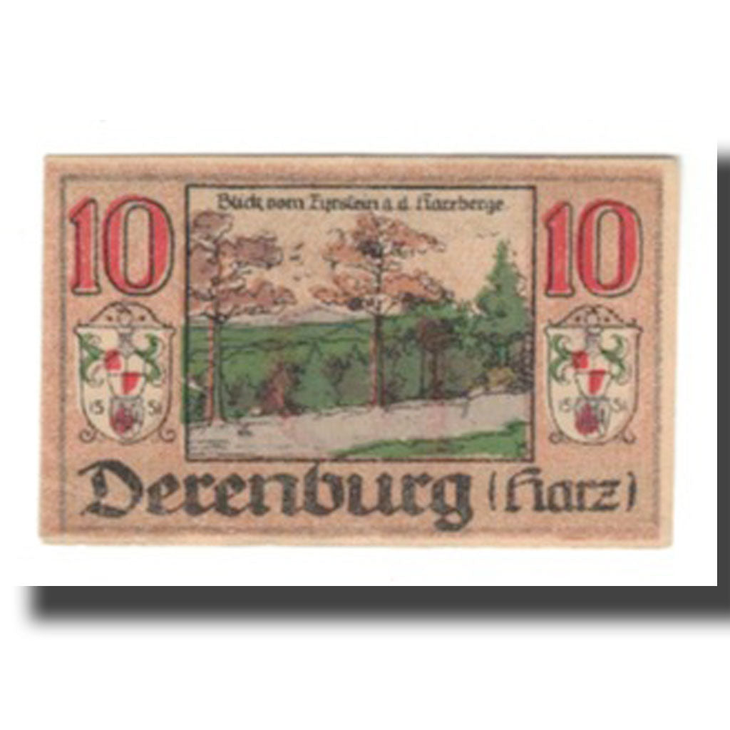 Banconote, Germania, Derenburg Stadt, 10 Pfennig, paysage 2, 1920, 1920-12-20