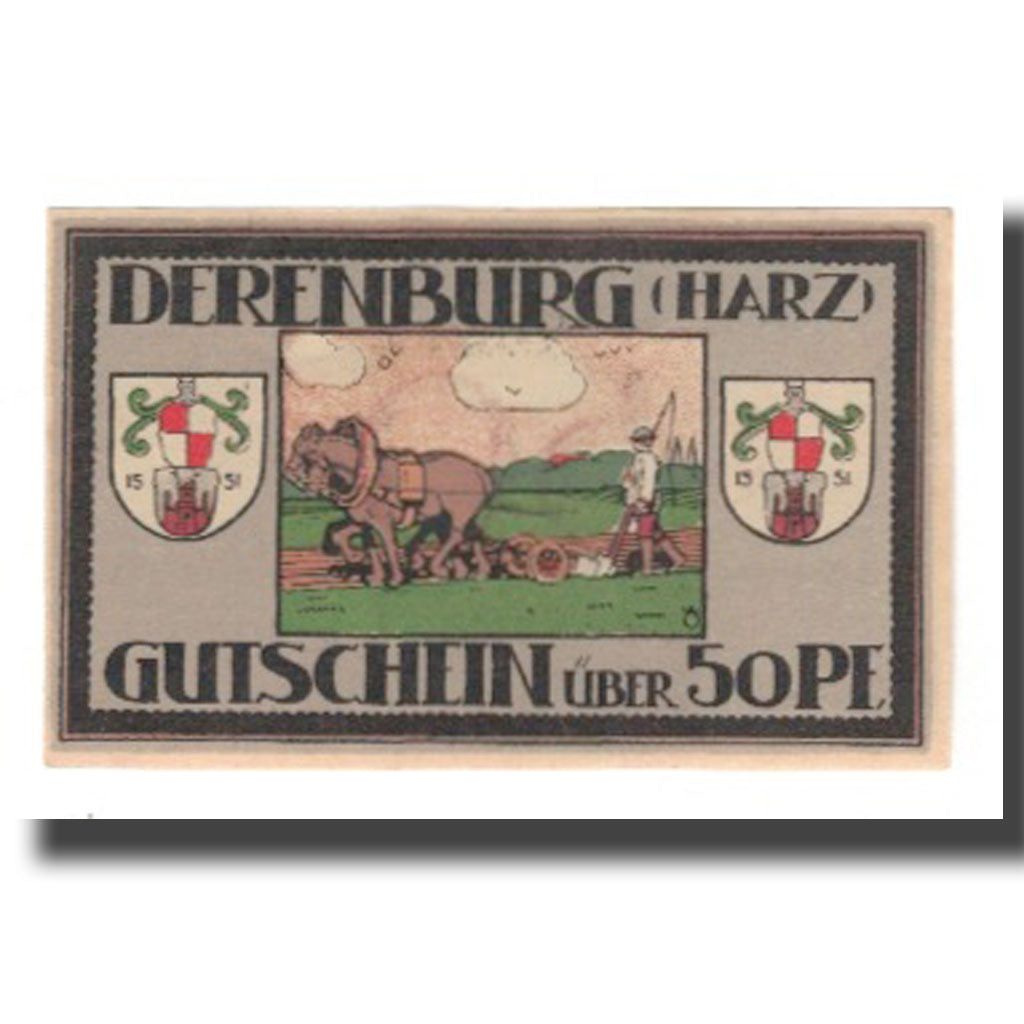 Billete, Alemania, Derenburg Stadt, 50 Pfennig, paysan, 1920, 1920-12-20, EBC