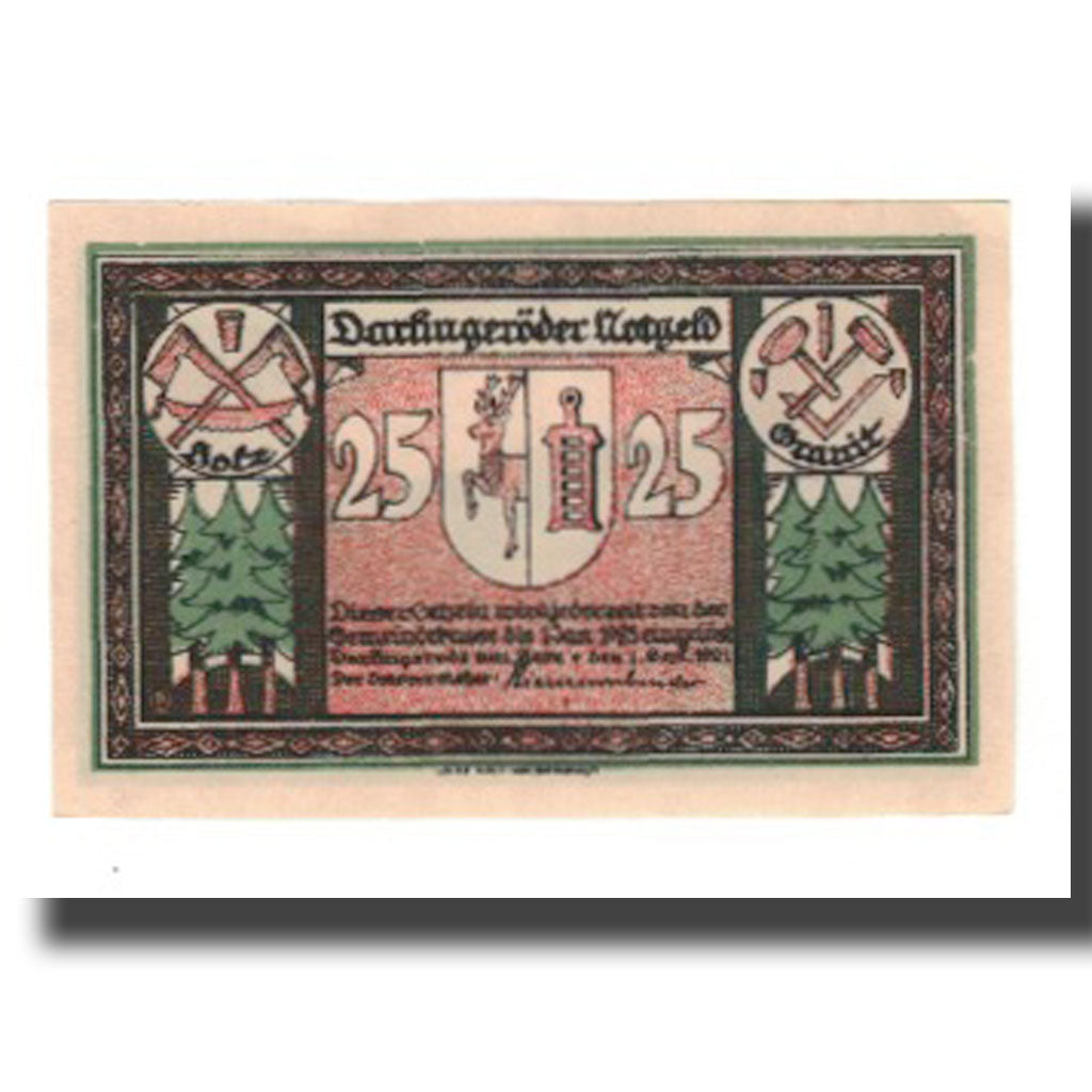 Banconote, Germania, Darlingerode Gemeinde, 25 Pfennig, paysage, 1923