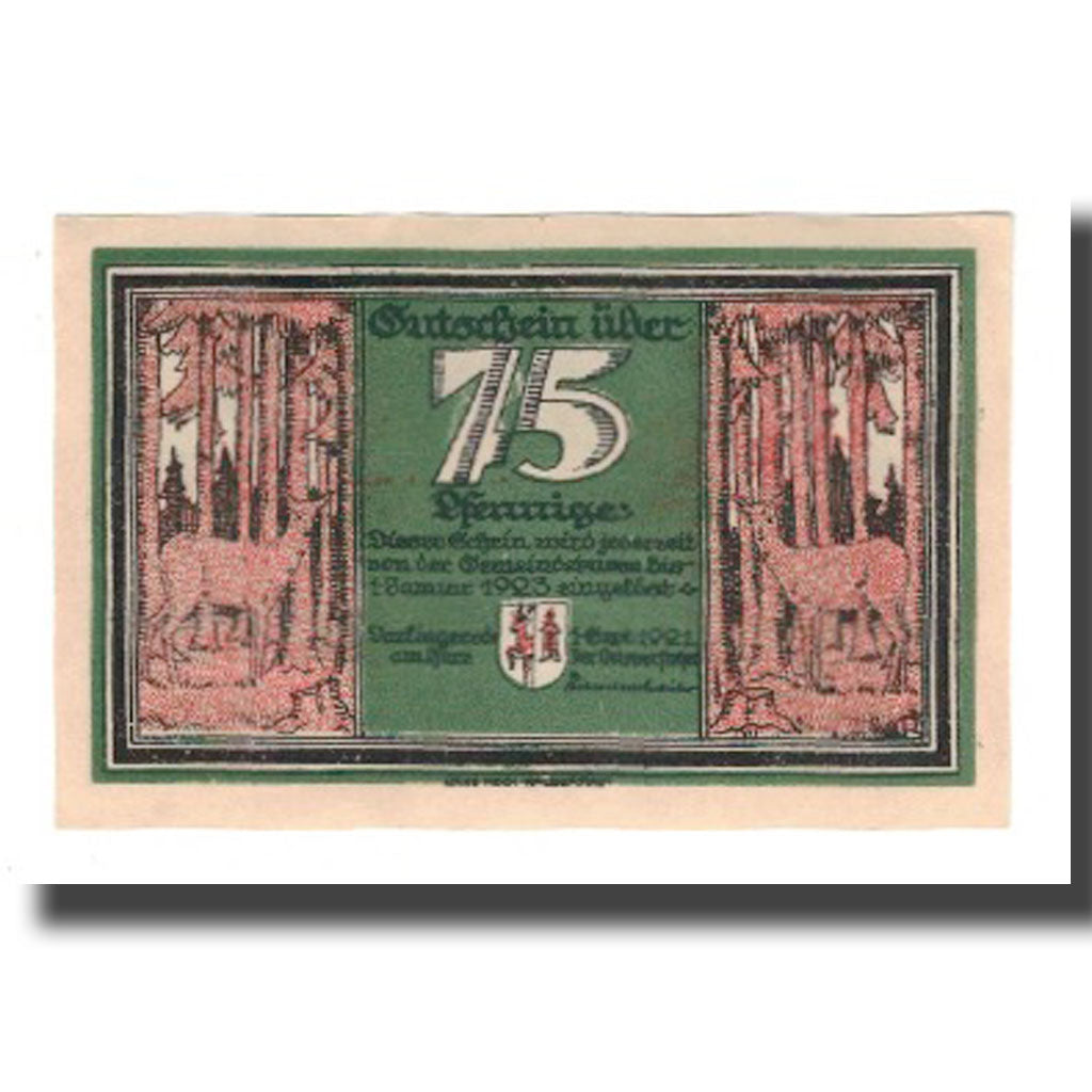 Banknote, Germany, Darlingerode Gemeinde, 75 Pfennig, paysage, 1923, 1923-01-01