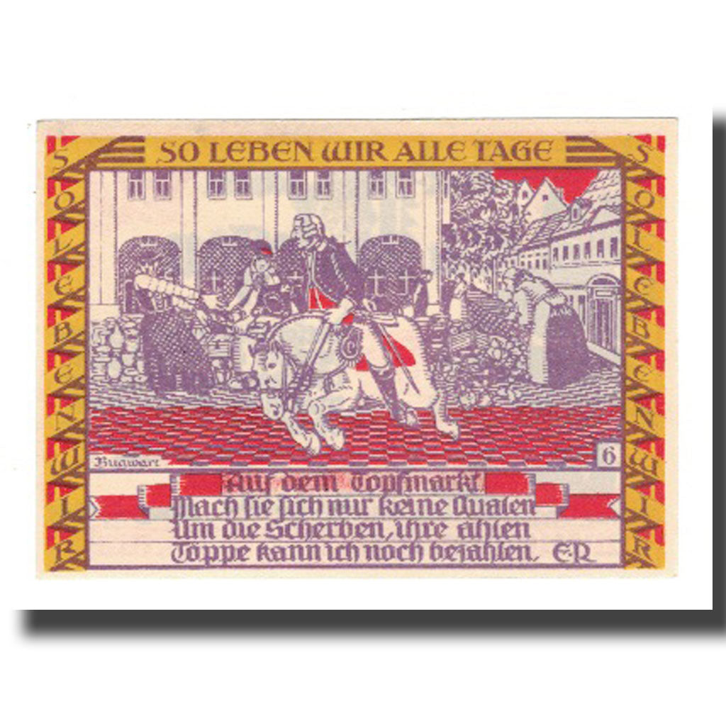 Geldschein, Deutschland, Dessau Stadt, 50 Pfennig, personnage 5, 1921