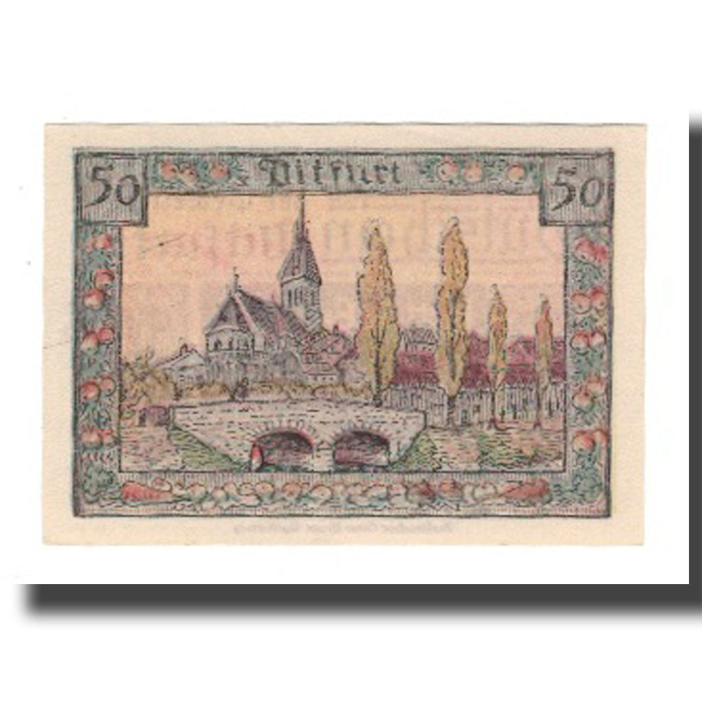 Banknote, Germany, Ditfurt Gemeinde, 50 Pfennig, village, 1921, 1921-07-01