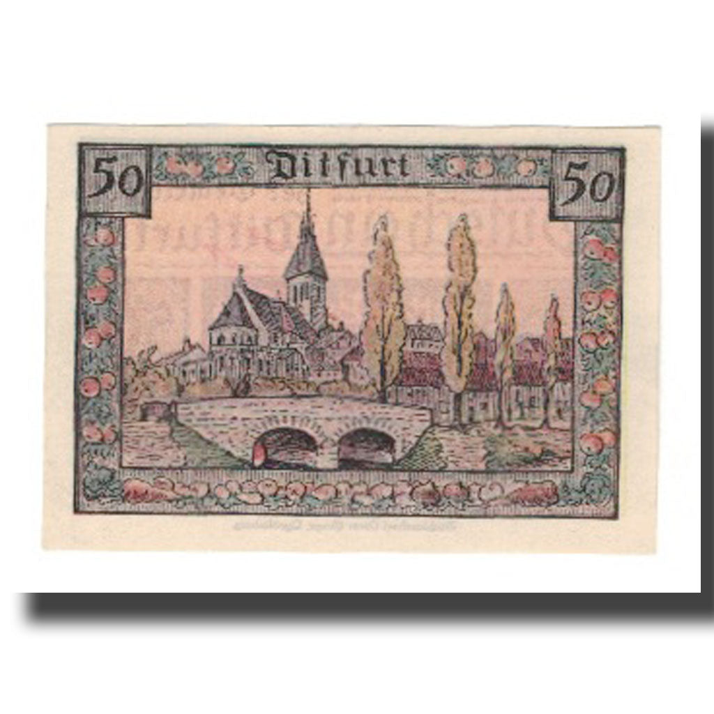 Banknote, Germany, Ditfurt Gemeinde, 50 Pfennig, village 1, 1921, 1921-07-01