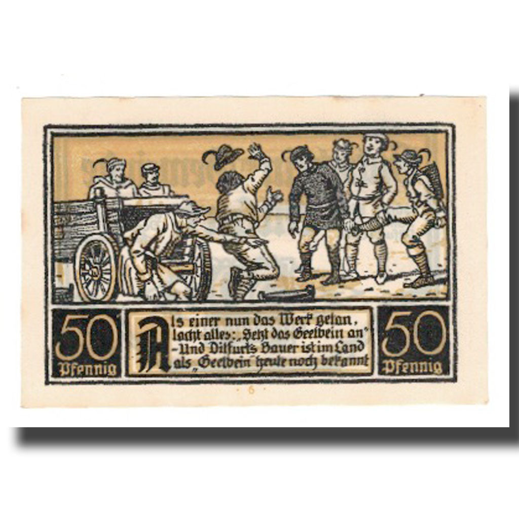 Banconote, Germania, Ditfurt Gemeinde, 50 Pfennig, personnage 5, 1921