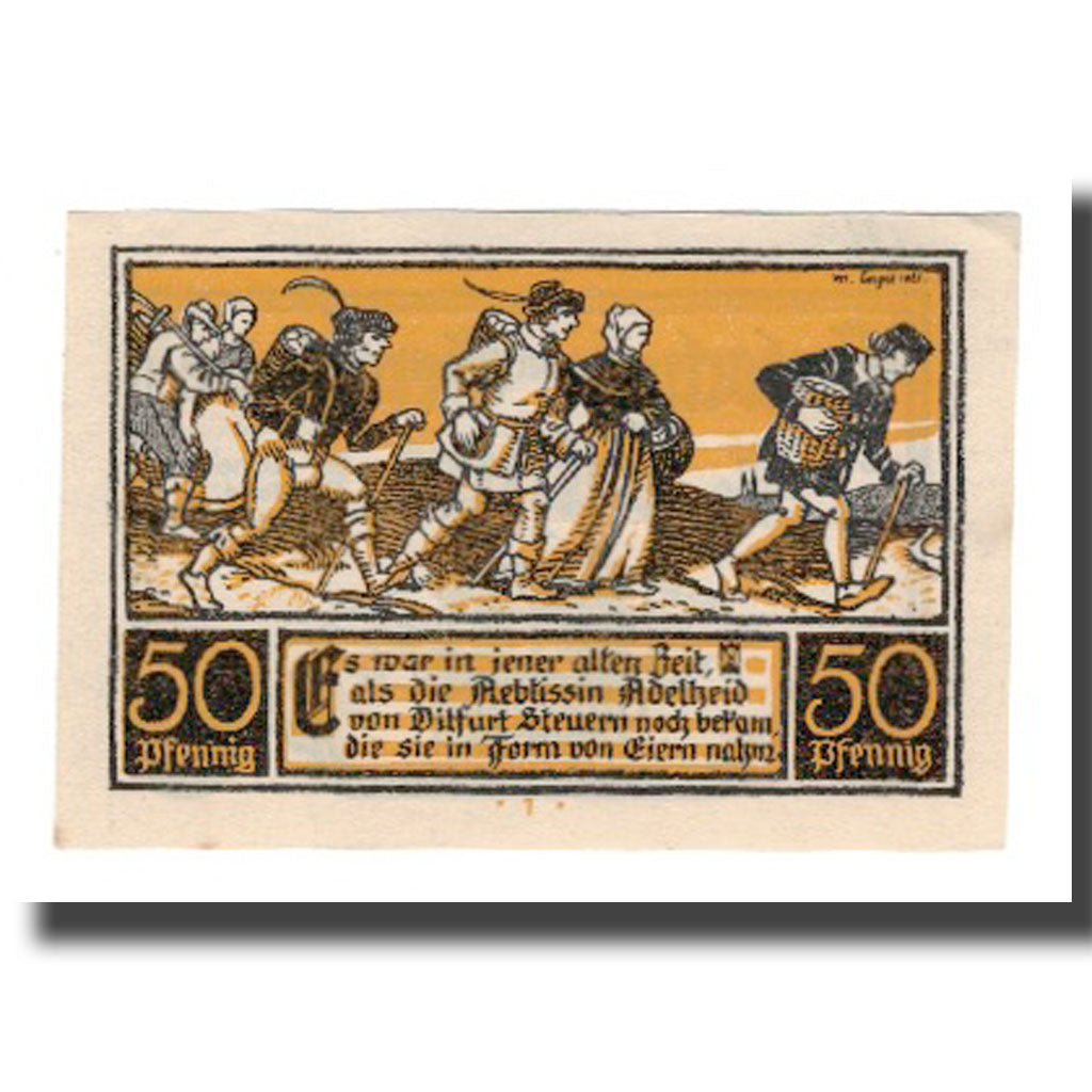 Banknote, Germany, Ditfurt Gemeinde, 50 Pfennig, personnage 6, 1921, 1921-07-01
