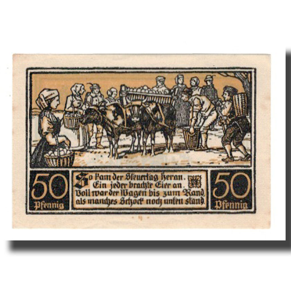 Banknote, Germany, Ditfurt Gemeinde, 50 Pfennig, personnage 9, 1921, 1921-07-01