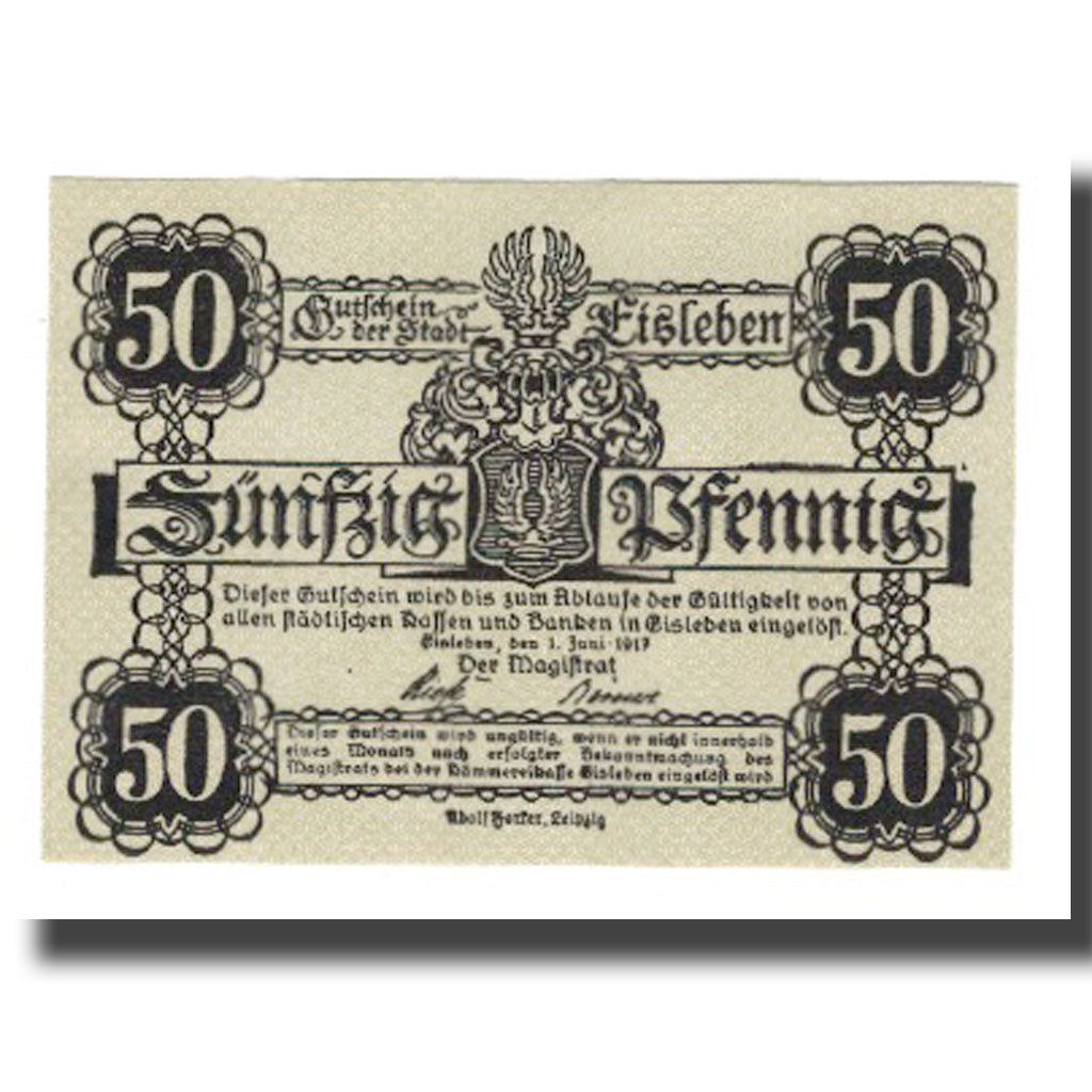 Banknote, Germany, Eisleben Stadt, 50 Pfennig, N.D, 1917, 1917-06-01