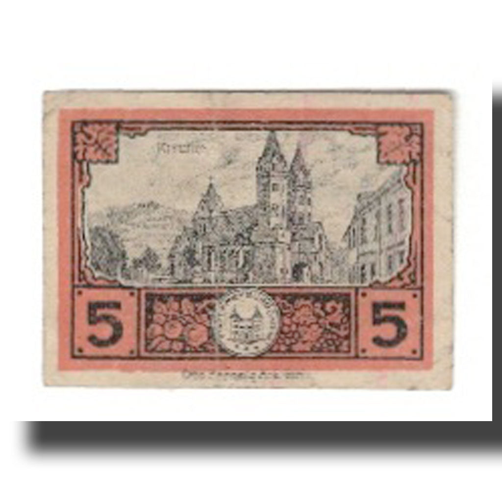 Banknote, Germany, Freyburg a. Unstrut Stadt, 5 Pfennig, Eglise, 1920