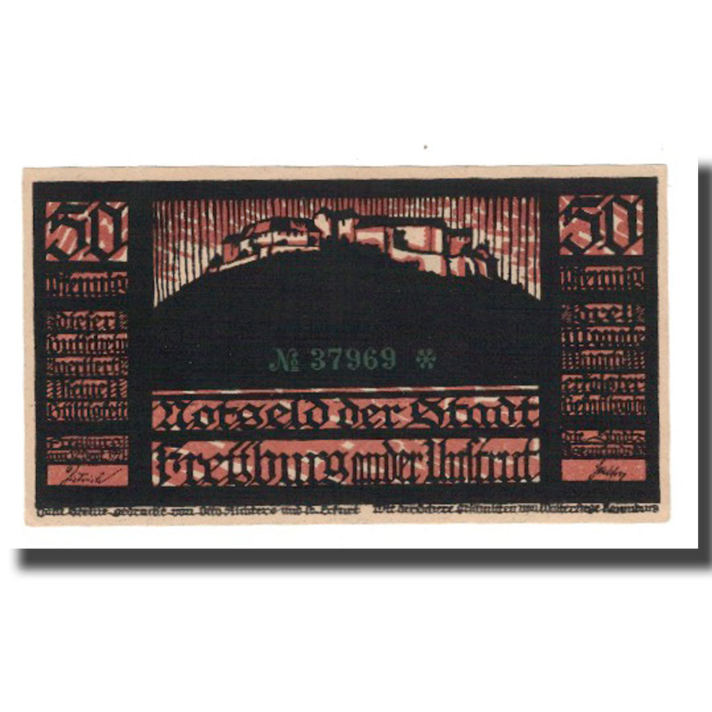 Banconote, Germania, Freyburg a. Unstrut Stadt, 50 Pfennig, personnage 2, 1921